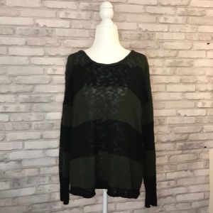 Cloud Chaser green and black striped sweater sz XL